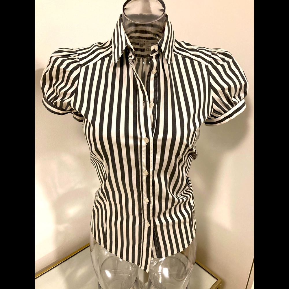 Zara Monochrome Striped Blouse